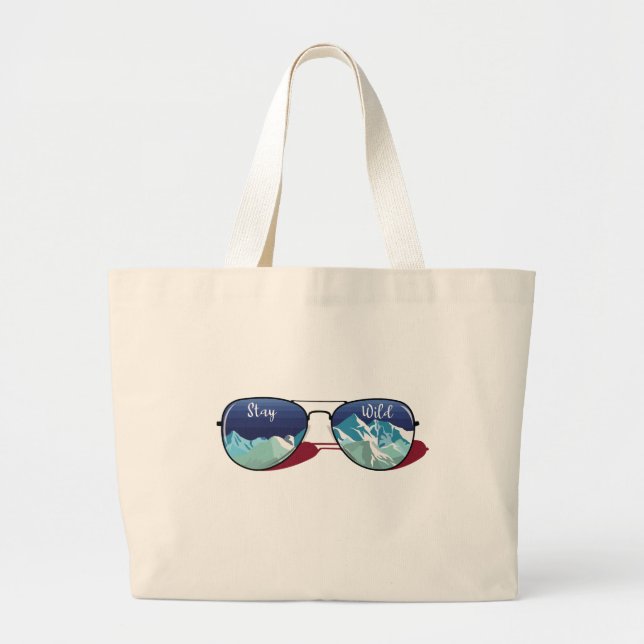 Mountain sun glasses large tote bag (Front)