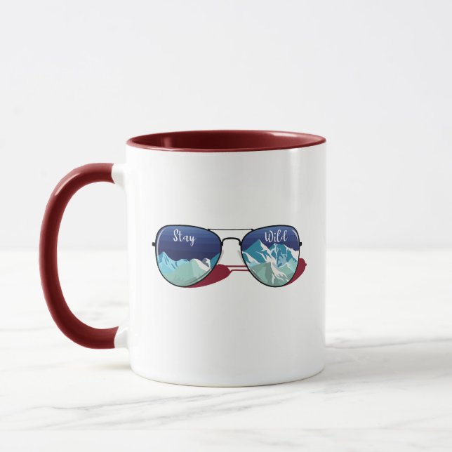 Mountain sun glasses mug (Left)