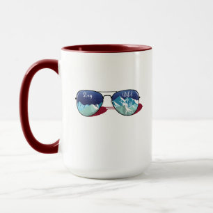 Mountain sun glasses mug