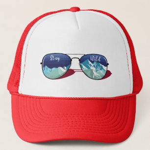 Mountain sun glasses trucker hat