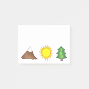 Mountain Sun Tree Camping Hiking Climbing Post Its Post-it Notes