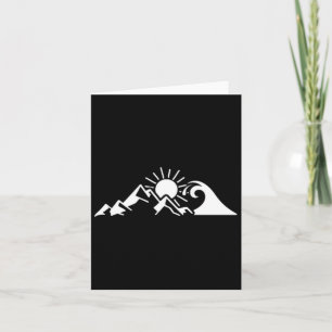 Mountain Sun Wave Nature Hiking Surf Surfer Hiker Card