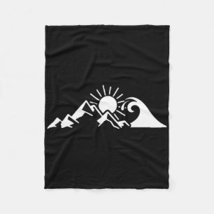 Mountain Sun Wave Nature Hiking Surf Surfer Hiker Fleece Blanket