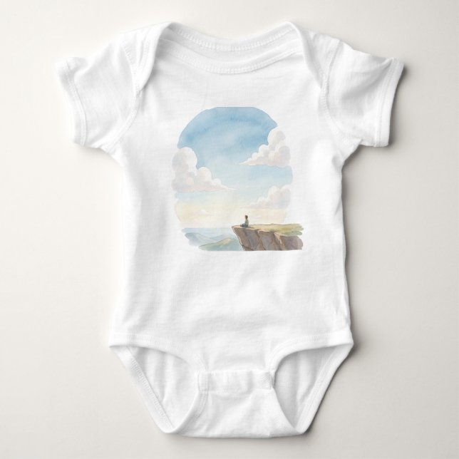Mountain Sunrise ⛰️🌅 Baby Bodysuit (Front)