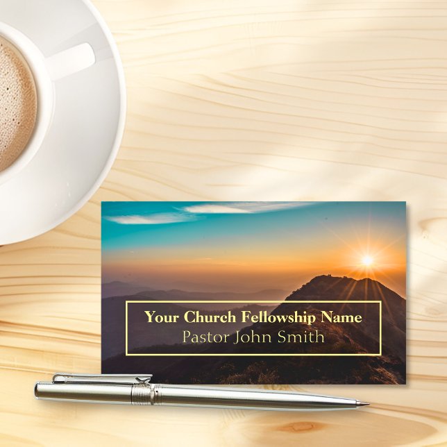 Mountain Sunrise Church Pastor Business Cards (Mountain Sunrise Church Pastor Business Cards)