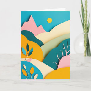 Mountain Sunrise Cut-Paper Card
