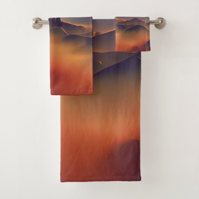 Mountain Sunset   Bath Towel Set (Insitu)