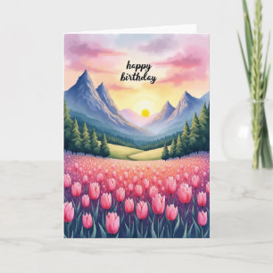 Mountain Sunset Birthday Card