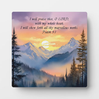 Mountain Sunset Christian Plaque