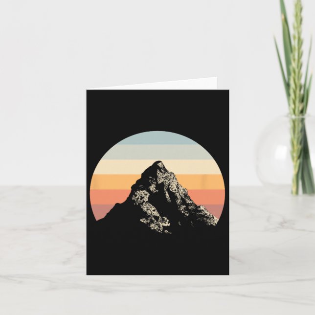 Mountain Sunset Circle Rainbow Outdoor Nature  Card (Front)