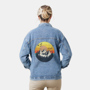 Mountain sunset  denim jacket