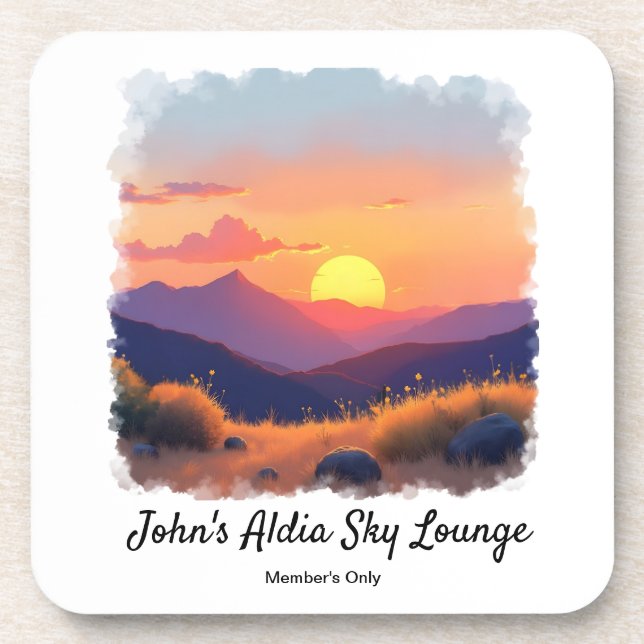 Mountain Sunset Drink Coaster Set (Front)