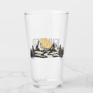 Mountain sunset glass