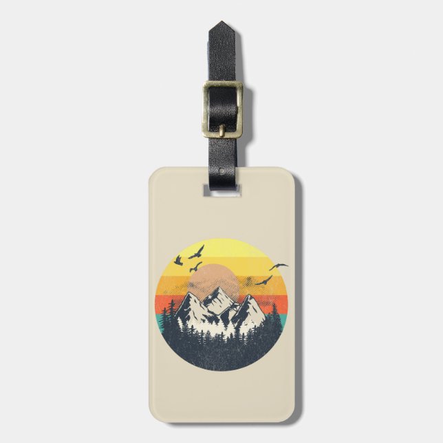 Mountain sunset luggage tag (Front Vertical)