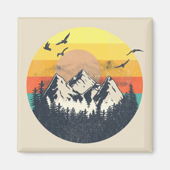 Mountain sunset magnet (Front)