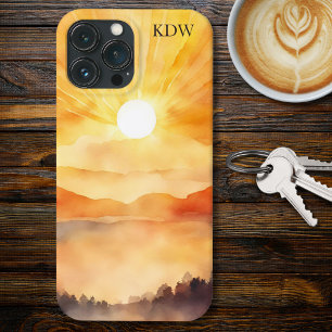 Mountain Sunset Monogram iPhone 13 Pro Max Case