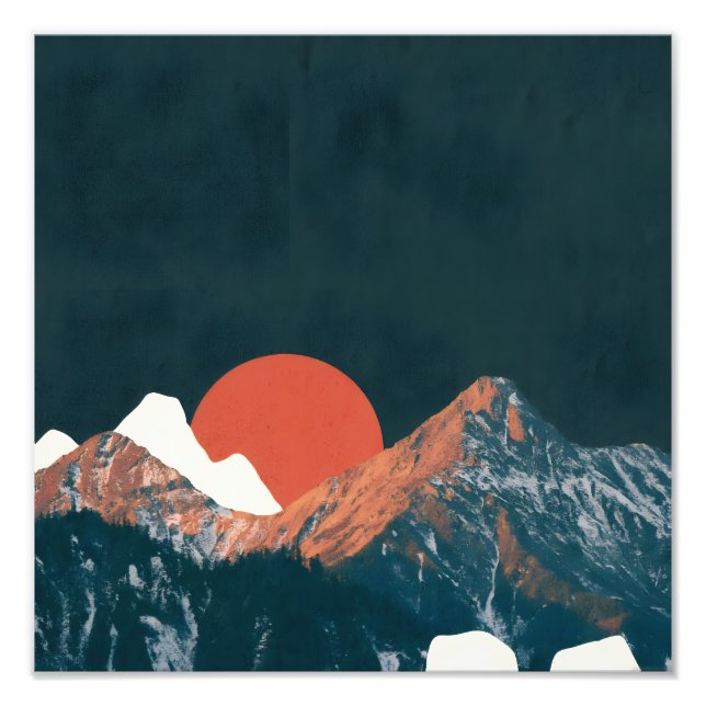 Mountain Sunset Photo Print (Front)