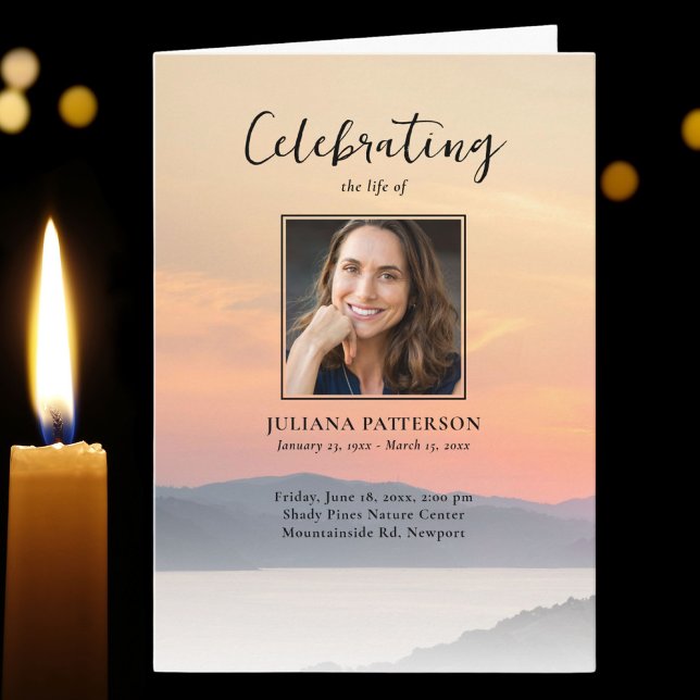 Mountain Sunset Photos Celebration of Life Funeral Programme (Creator Uploaded)