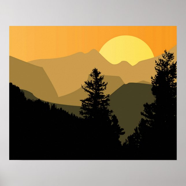 Mountain Sunset Poster (Front)