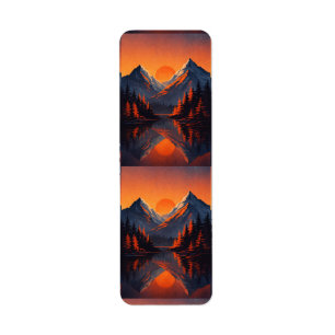 Mountain Sunset Reflection Fiery Orange Sky