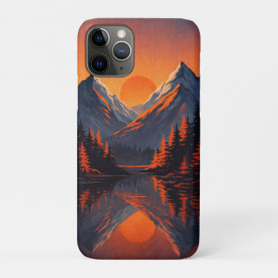 Mountain Sunset Reflection Fiery Orange Sky Case-Mate iPhone Case