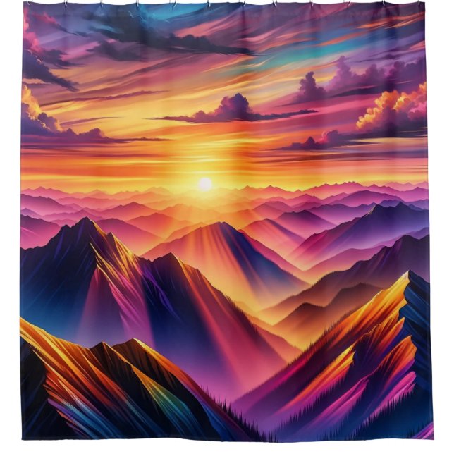 Mountain Sunset Shower Curtain (Front)
