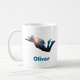 Mountain Sunset Skydiving Born to Fall Coffee Mug
