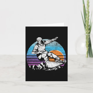 Mountain Sunset Snowboarding Winter Sports Retro S Card