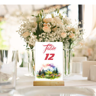 Mountain Sunset Table Number