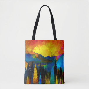Mountain sunset  tote bag
