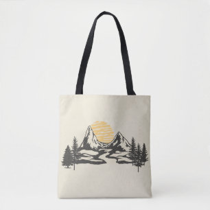 Mountain sunset tote bag