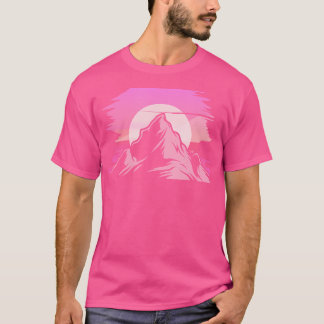 Mountain Sunset Vintage Rainbow Outdoors Nature Hi T-Shirt