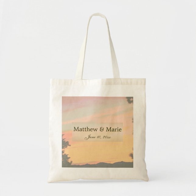 Mountain Sunset Wedding Tote Bag (Front)