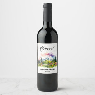 Mountain Sunset & Wildflower Wine Label