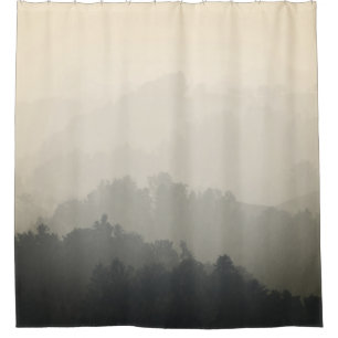 MOUNTAIN SURROUNDED BY TREES SHOWER CURTAIN