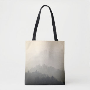 MOUNTAIN SURROUNDED BY TREES TOTE BAG
