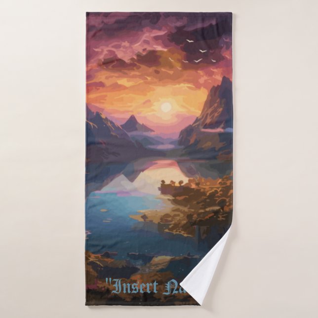 Mountain Symphony: A Harmonious Blend of Colors Bath Towel (Bath Towel)