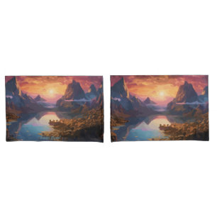 Mountain Symphony: A Harmonious Blend of Colors Pillowcase