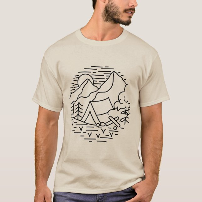 Mountain Tent Camping T-Shirt (Front)