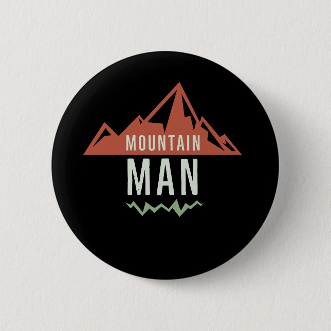 mountain theme design dark colours 6 cm round badge (Front)