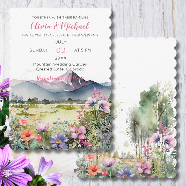 Mountain Thyme Wildflower Wedding Invitation (Creator Uploaded)