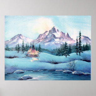 MOUNTAIN TIPIS by SHARON SHARPE Poster