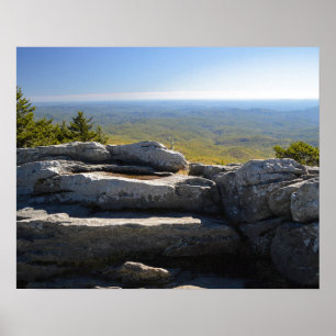 Mountain Top Boulders With Scenic View Poster