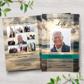 Mountain Top Funeral Program Template