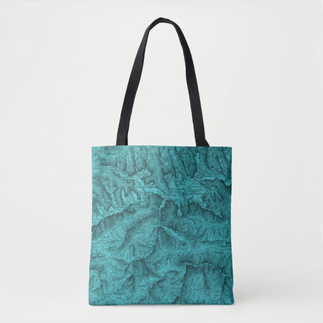 Mountain Topographic Map Blue  Tote Bag (Front)