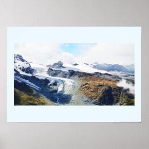 Mountain tops in the Swiss alps Poster