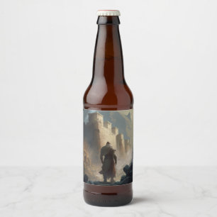 Mountain town siege beer bottle label