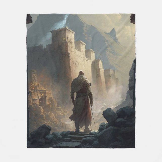 Mountain Town Siege Fleece Blanket (Front)