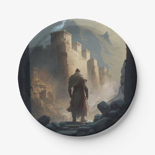 Mountain Town Siege Paper Plate (Front)