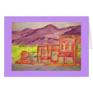 mountain town watercolour sketch